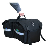 Bolsa Alforge Lateral Moto Universal Nylon 900 Com Refletivos Tondin Cor Preto
