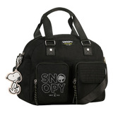 Bolsa Baú G Oficial Snoopy Colors Em Nylon Sp2848 Preto