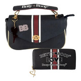 Bolsa Betty Boop Transversal+carteira Kit Coleção