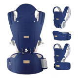 Bolsa Canguru Ergonômico Bebê Mãe Premium 12 Posições 3 Em 1 Cor Azul-escuro
