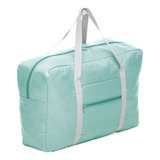 Bolsa Compras Reforçada Sacoleiro Grande Vira Estojo Cor Azul-claro Liso