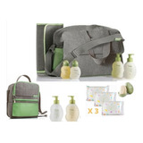 Bolsa De Bebê Natura Kit Com Frasqueira E Kit Banho Completo