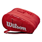 Bolsa De Raquete De Padel Wilson Super Tour, Pacote Com 6 Unidades, Cor Vermelha