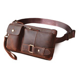 Bolsa De Viagem De Couro Genuíno Hip Bum Fanny Waist Pack