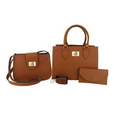 Bolsa Feminina Kit Tres Peças Tipo Sacola Grande Espaçosa 