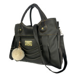 Bolsa Feminina Média 2 Divisorias 2 Alças+lindo Chaveiro Pom