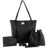 Bolsa Feminina Promoção Kit 3 Peças Sacola Saco Carteira 