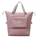 Bolsa Grande Nylon Impermeável Viagem Academia Mutifuncional Cor Rosa