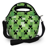 Bolsa Lancheira Térmica Neoprene Infantil Creeper Minecraft