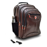 Bolsa Masculina De Couro Mochila Impermeável Super Reforçada