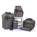 Bolsa Maternidade Menino Cinza Impermeável Com Mochila