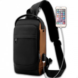 Bolsa Mochila De Ombro Anti-roubo Transversal Usb Pochete