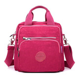 Bolsa Mochila Feminina Nylon Com Alça Removível Rosa