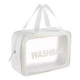 Bolsa Necessaire Maquiagem Grande Washbag Cor Branco Transpa