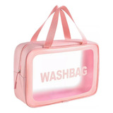 Bolsa Nécessaire Maquiagem Grande Washbag Cor Rosa Desenho