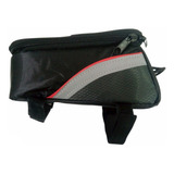 Bolsa P/ Quadro Bike C/ Visor P/ Celular Chaves Vermelha Gr