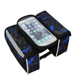 Bolsa Porta Celular Tipo Alforge Para Quadros Bicicletas Serve Celulares Até 6.3 Polegadas Cor Azul