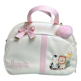 Bolsa Saída Maternidade Safari Tam G Personalizada Sintético