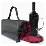 Bolsa Térmica Porta Vinho 3 Garrafas Ou Taças Com Alça