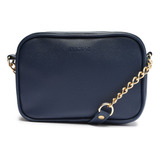 Bolsa Tiracolo Feminina Transversal Crossbody Essencial Pequena Azul Anacapri