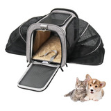 Bolsa Transporte Pet Expansível Viagem Cabine Avião Cachorros E Gatos Cor Cinza