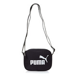 Bolsa Transversal Core Base Cross Body Bag Preta Puma Acambamento Dos Ferragens Níquel Cor Black Correia De Ombro Preto Desenho Do Tecido Liso Puma