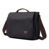 Bolsa Transversal Pasta Mensageiro Carteiro Grande Notebook Cor Preto Desenho Do Tecido Liso