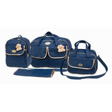 Bolsas De Bebe E Trocador 4 Pç Maternidade Enxoval +ursinho