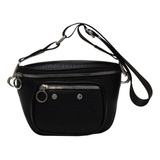 Bolsinha Pochete Feminina Lateral Cintura Balada Festa Preto