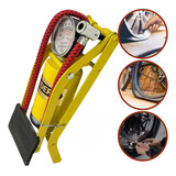  Bomba De Ar Para Encher Pneus Com Pedal Bomder Cor Amarelo