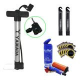 Bomba De Ar Portátil Bike Mtb + Kit Remendos Pneu Bicicleta