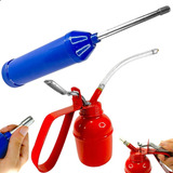 Bomba De Graxa Manual 225g Inox Com Almotolia Flexivel 200ml
