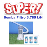 Bomba Filtrante Piscina Intex 3785 L/h 110v + 03 Filtros 2+1