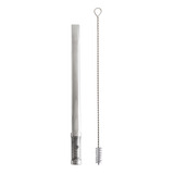 Bomba Para Tereré Chimarrão Lisa Aço Inox 19cm Bojo Mola 