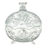 Bomboniere De Vidro Grande 13cm Com Tampa Cristal Baleiro Cor Transparente