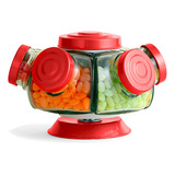 Bomboniere Mini Baleiro Giratório De Vidro Colorido 5 Potes