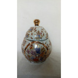 Bomboniere Ou Pote De Porcelana Com Flores E Ouro