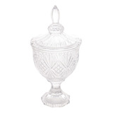 Bomboniere Tampa Potiche Vaso Haste Cristal Brandon 38 Cm