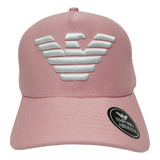 Boné Armani Rosa Ajustável Lançamento Aba Curva Grife
