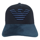 Boné Armani Strapback Azul Premium Luxo Lançamento Bordado