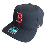 Boné Boston Red Sox Beisebol Azul Marinho -aba Curva Premium