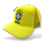 Boné Do Brasil Seleção Brasileira Torcedor Telinha Amarelo