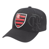 Boné Flamengo Zico Aba Curva Brasão Crf - Preto Oficial