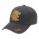 Boné Flamengo Zico Crf Preto Aba Curva Licenciado Casual New
