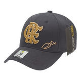 Boné Flamengo Zico Crf Preto Aba Curva Oficial Licenciado Nf