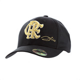  Boné Flamengo Zico Crf Preto Aba Curva Oficial Licenciado 