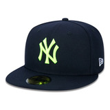 Boné New Era 59fifty New York Yankees Aba Reta Azul Marinho