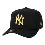 Boné New Era Aba Curva 940 Mlb Ny Yankees Af Preto Dourado