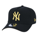 Boné New Era Aba Curva 940 Ny Yankees Fluor Preto Dourado