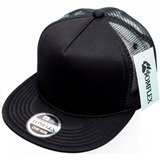 Boné Preto Tela Trucker Aba Reta Liso Sem Estampa Snapaback